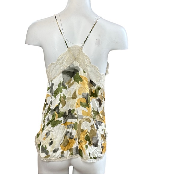 ZADIG & VOLTAIRE Christy Camou Cami Lace Trim Tank Top M - Picture 5 of 8
